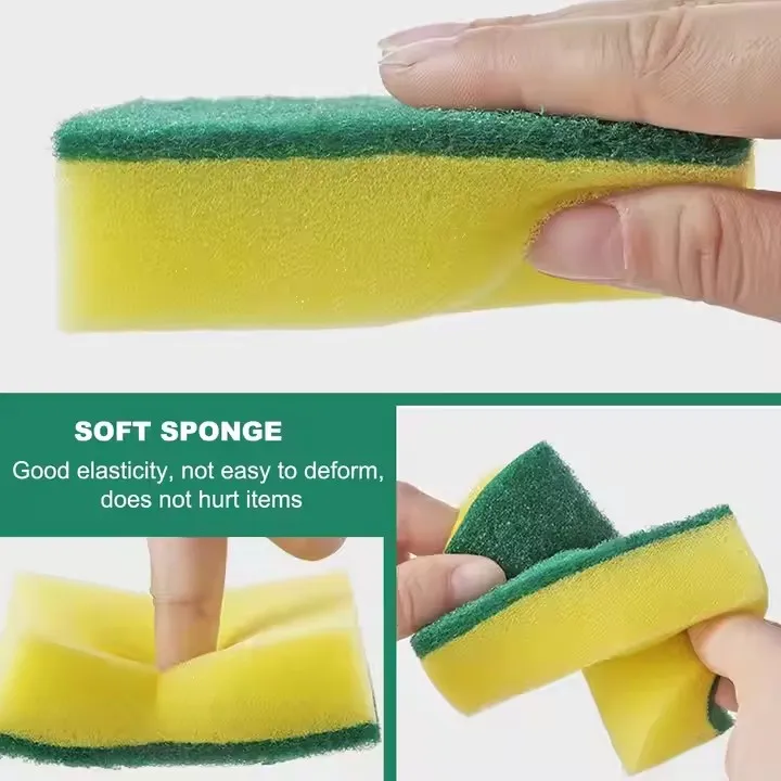 Factory Dish Pan Pot Washing Scrub Sponge Kitchen Thick Scrubber Pad Cleaning Scouring Sponge Pads Scourer Sponges
