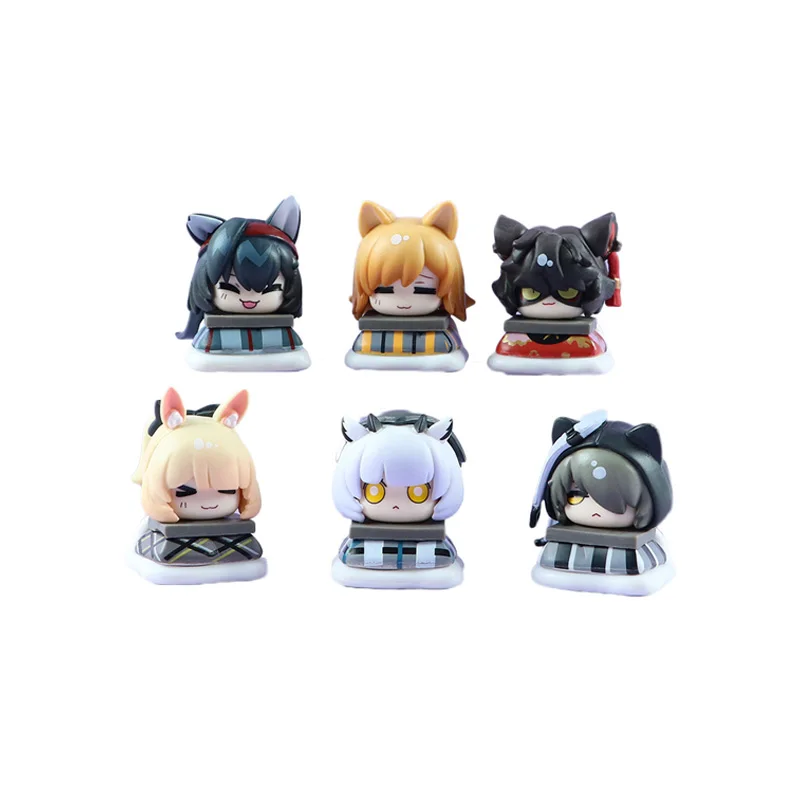 Best Price PVC Q version 5-8cm 6pcs/set anime figures pajamas sleep winter fight Swimsuit Arknights Home Decor Game Anime Figure