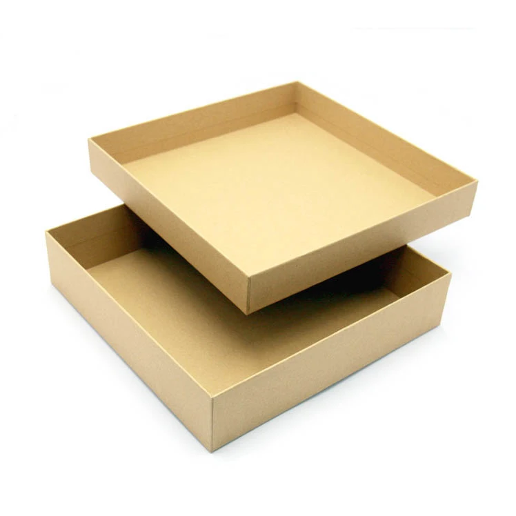 Wholesale Custom Size Flat Brown Kraft Paper Gift Paper Packing Inner Size Lid and Base Box