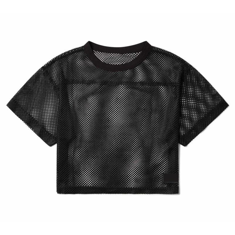 New Custom Football Basketball Knitwear Fashion Crew Neck Short Sleeve Men Knit Crochet Knitted custom mesh see through jersey