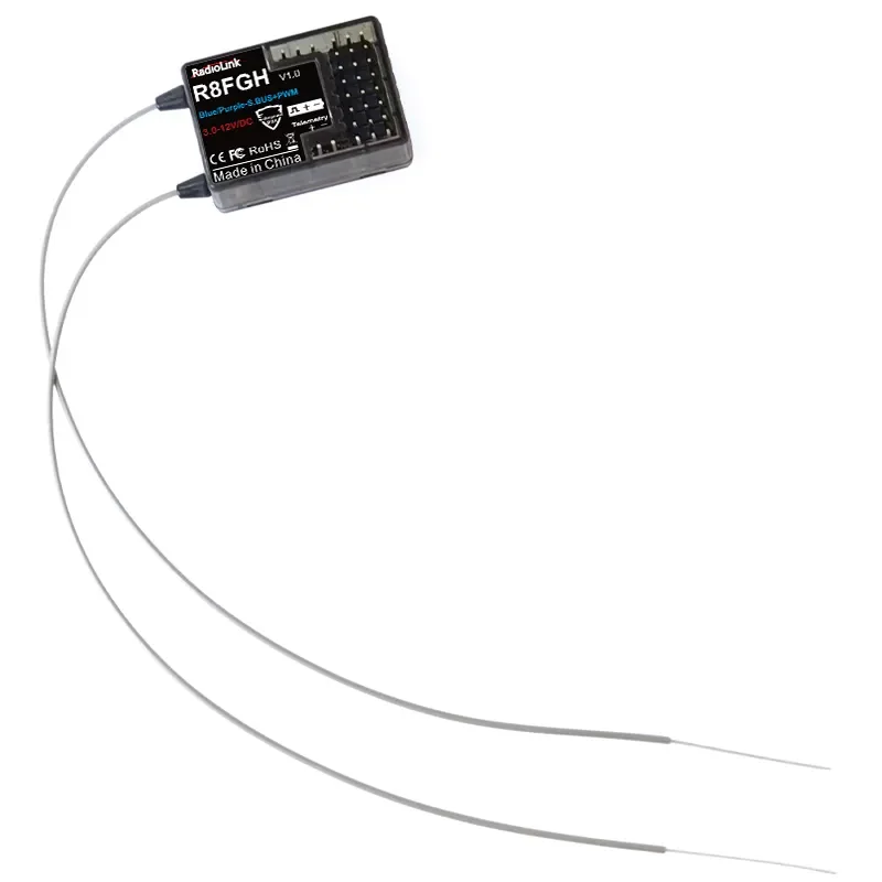 Manufacturer Radiolink R8FGH 8-Channel Dual Antenna Receiver 600m Control Distance Gyro Integrated PWM and SBUS Signal-supported