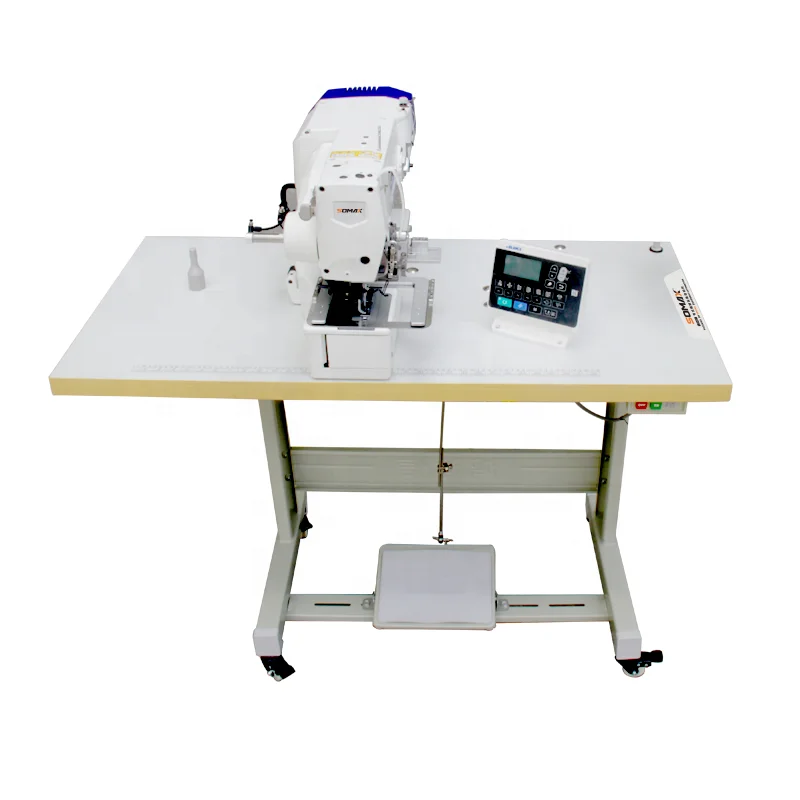Hot sales double head button holing industrial sewing machine with slide device for sports bottom
