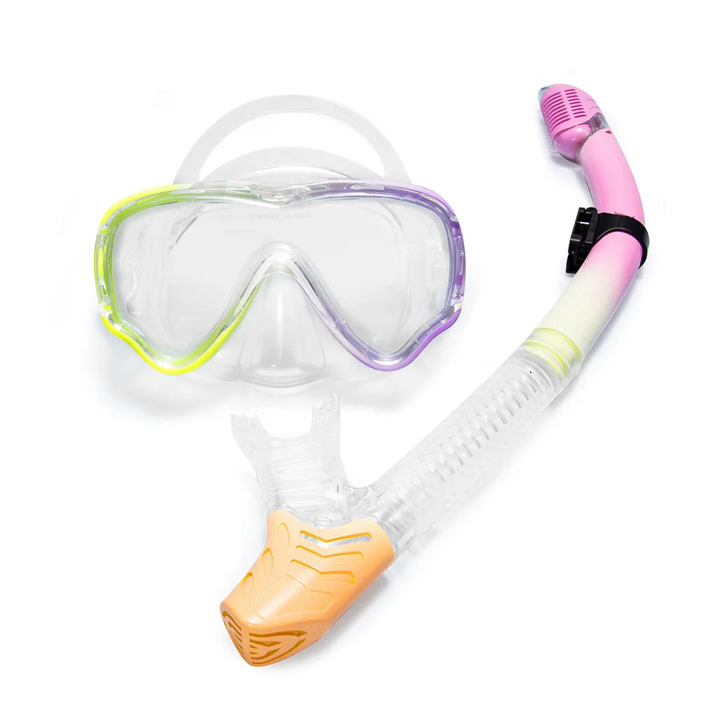 Deep sea dry scuba diving equipment underwater kit mask and snorkel set for adults breathing tube
