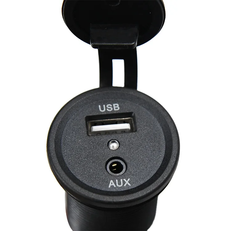 Led Light Ring 2.1A Single Port Socket Mobile Phone USB Car Charger For Car Motorcycle Bus