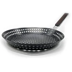 Hot Sales Camping Foldable Round Frying Pan Picnic BBQ Heat Resistant Steak Grilled Skillet