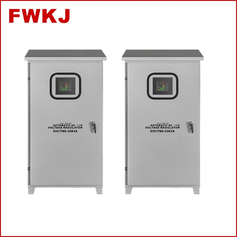 FWKJ Factoryt Price Customized 20kva Avr Automatic servo motor outdoor waterproof use Voltage Stabilizer regulator