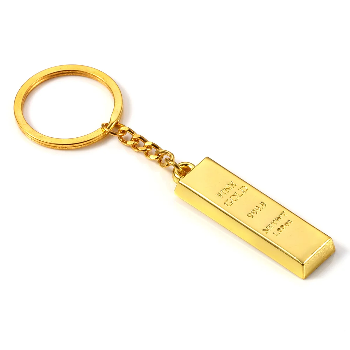 Fashion Metal gold bar key chain souvenir bullion key tag custom logo personalized key ring