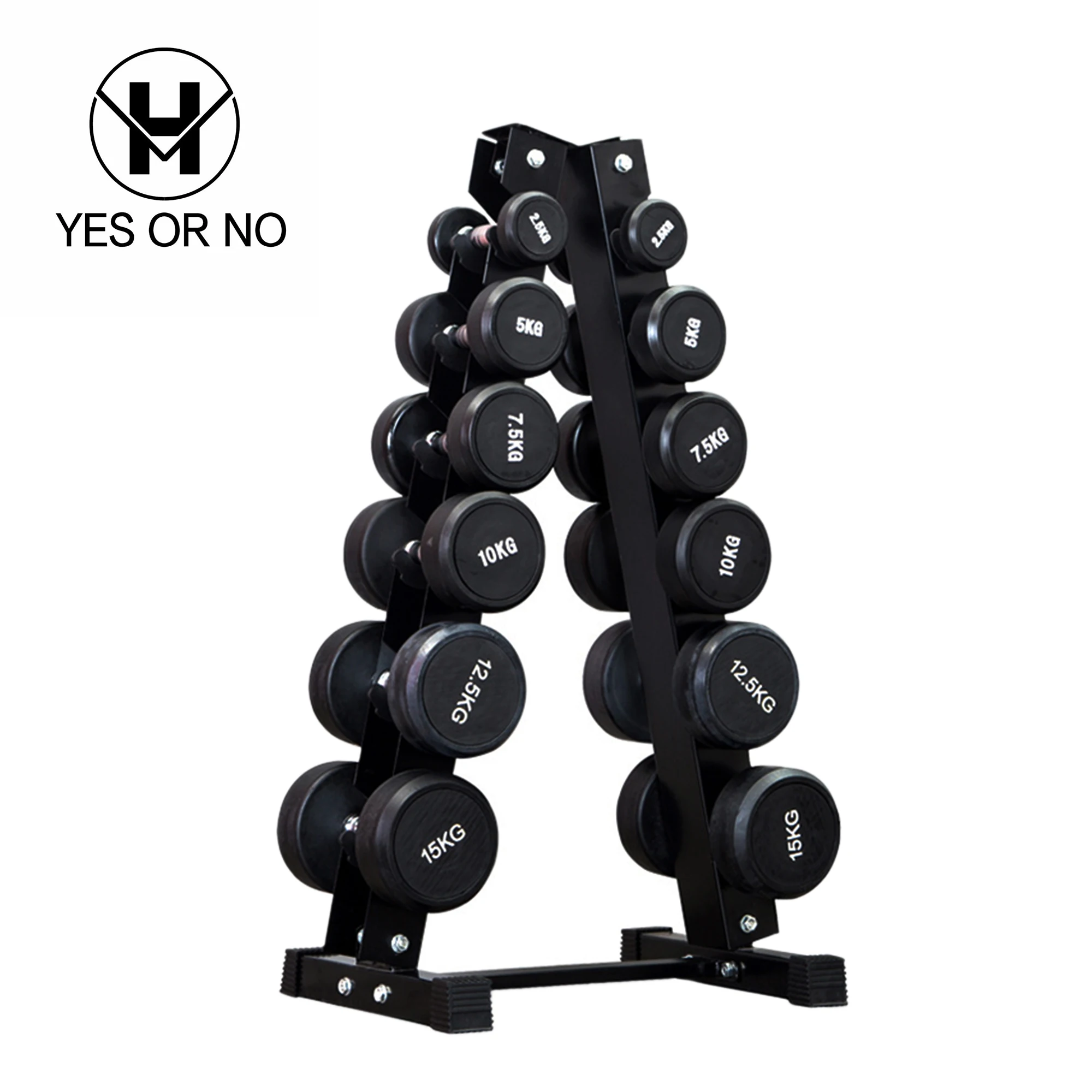 factory price gym Rubber Coated Round Head dumbbell For Fitness Equipment