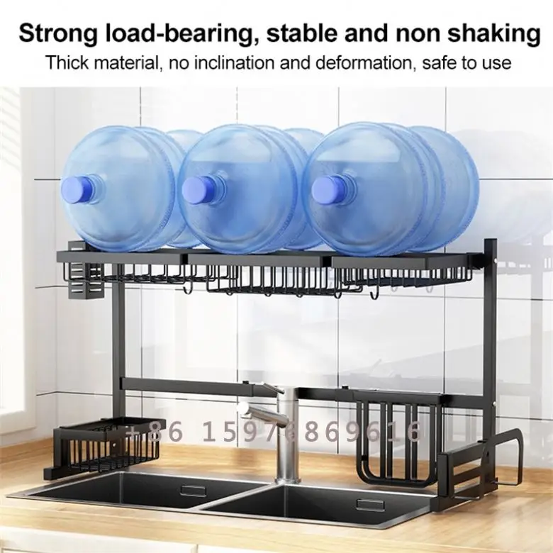 Kitchen Drain Rack Stainless Steel Dish Rack Retractable Over Sink Dish Rack