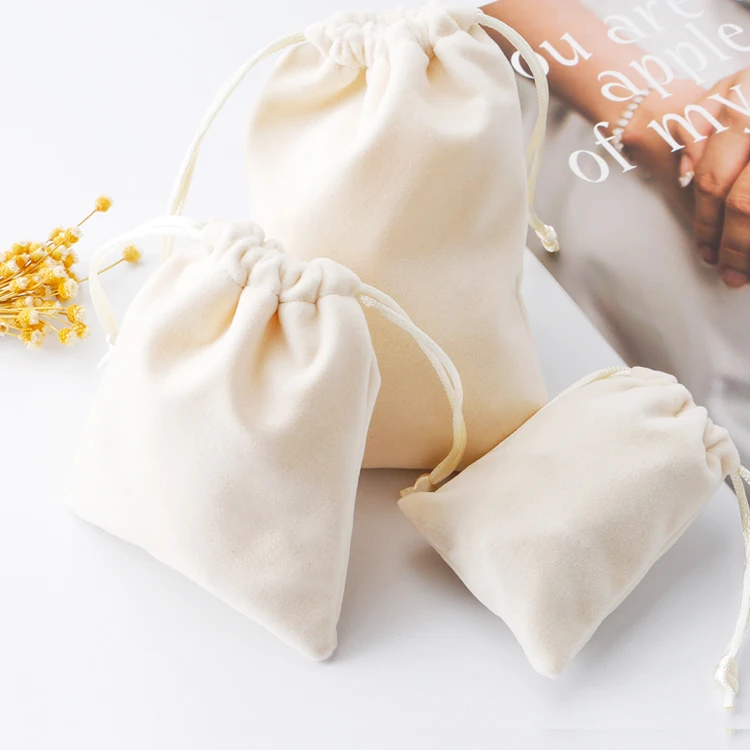 12 x 16cm Silk Screen Print Logo Custom Velvet Gift Bag Velour Pouch for Jewelry