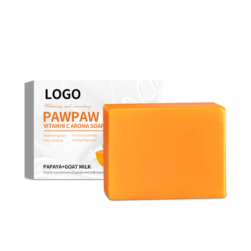 Private Label Custom Vitamin C Soap Body And Face Handmade Kojic Skin Whitening Papaya Soap