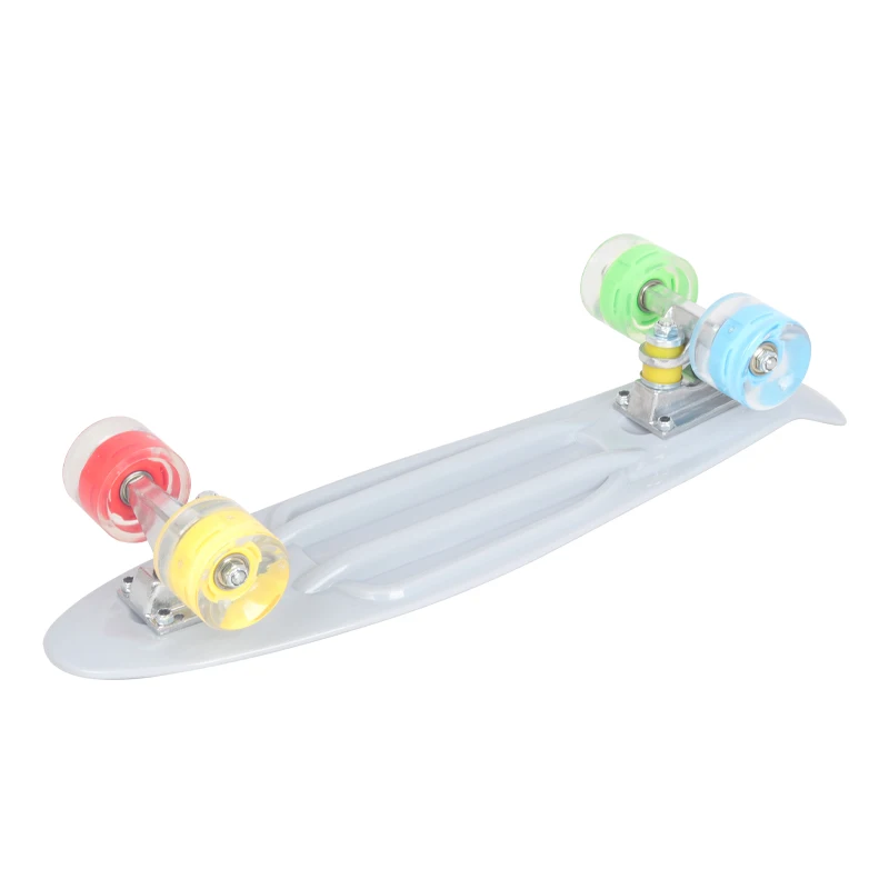 New Design Customized 22 inch Mini Fish Plastic Cruiser Skateboard with LED Light Wheels
