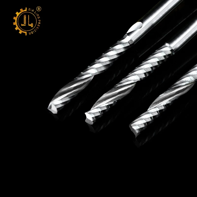 4 мм 6 мм Спираль Фрезы для контурной обработки 3,175 мм фрезы Резак спиральный твердосплавное гравировальное лезвие Одна Флейта вниз Отрежьте Концевая фреза