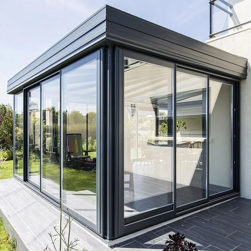 factory Customized Construction Aluminum Panels Glass Houses Modern Glass sunroom glass roof panels houses sun room system