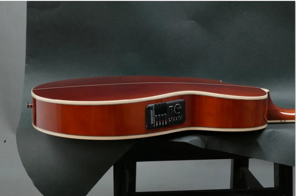 40 inch acoustic guitar cheap slim body  high gloss acoustic guitar with pickup