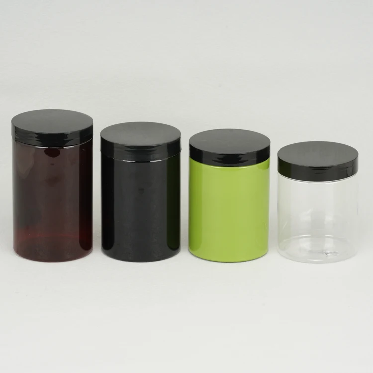 Custom 1oz 2oz 30g 200ml 8 ozs 6oz 100ml 12 32 oz 8oz 500ml Cosmetic PET Mason Scrub Container Plastic Cream Jar With Lids