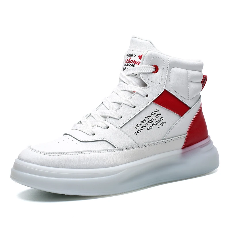 Мужские высокие повседневные трендовые дышащие корейские версии универсальные парусиновые Нескользящие уличные студенческие туфли для стрельбы осень 2019