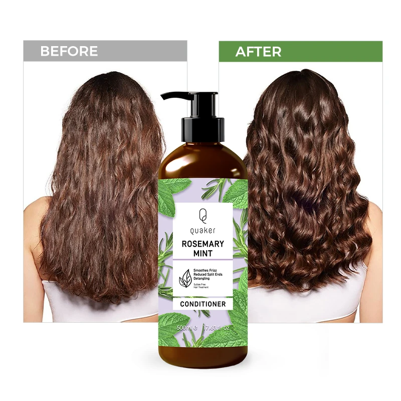 Qquaker Best Price Prevent Hair Loss Rosemary Mint Shampoo And Conditioner Smooth Private Label Hair Care Set For African Hair