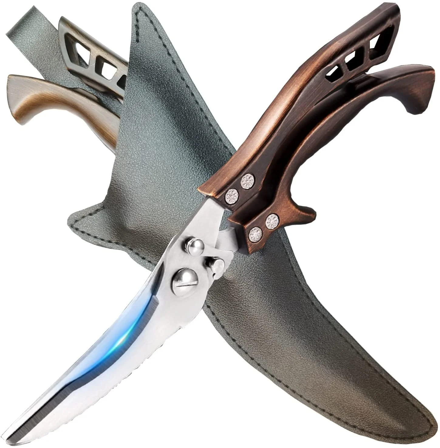 Upgrade Stainless Steel Multipurpose Ultra Sharp Utility Scissors Barbecue Scissors Professional Poultry Shears for Bone Meat