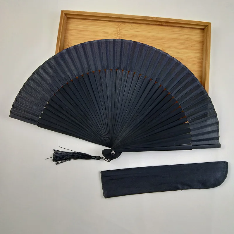 High quality Hand held fan Mini Hand Fan Chinese Bamboo rib customized logo silk fan with customer logo one side printing