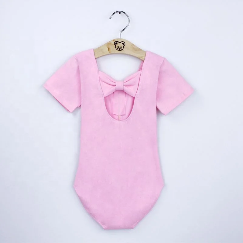 Back Bowtie Toddler Kids Long/Short Sleeve Ballet Gymnastics Leotard