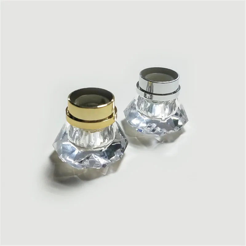 Surlyn Diamonds Transparent Top Shiny Transparent Perfume Bottle Cap with Silver or Gold Ring