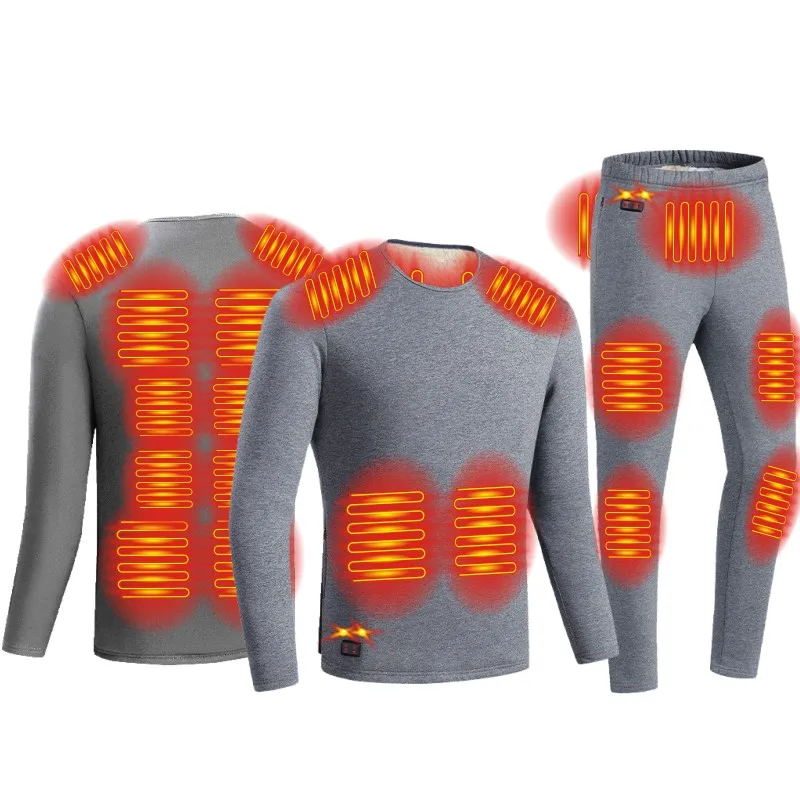 Heating clothing warm pajama plush winter set 18 heated area M-5XL women men unisex heated warm pants