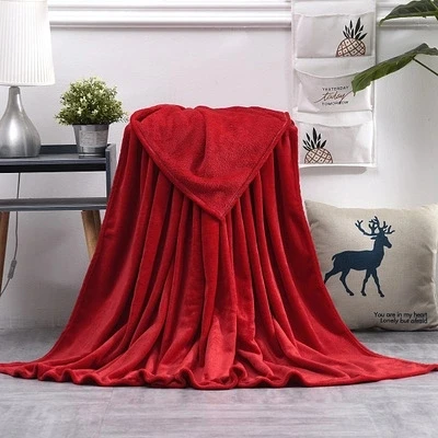 Light Thin Mechanical Wash flannel Blanket Plaids super warm soft blankets throw on Sofa/Bed/ Travel solid Bedspread Z0378
