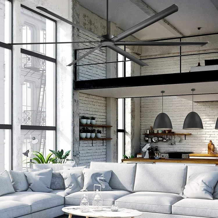 OEM ODM ceiling fan 220v 5 fan speed inverter motor large industrial ceiling fans with long down rod