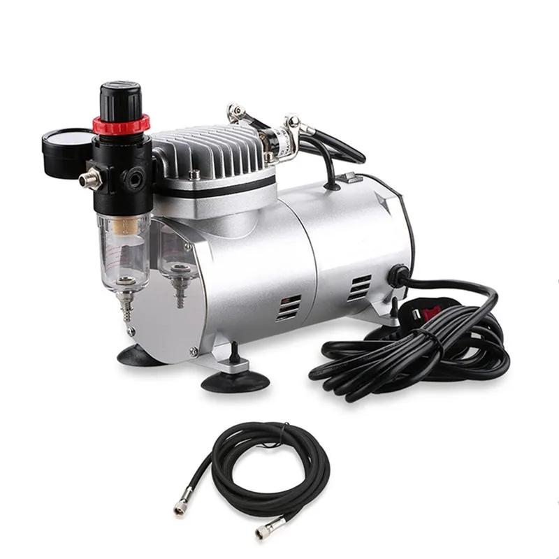 Top quality 1/6 HP air brush pump air hose Airbrush air compressor with tank and Oil water filter for tattoo