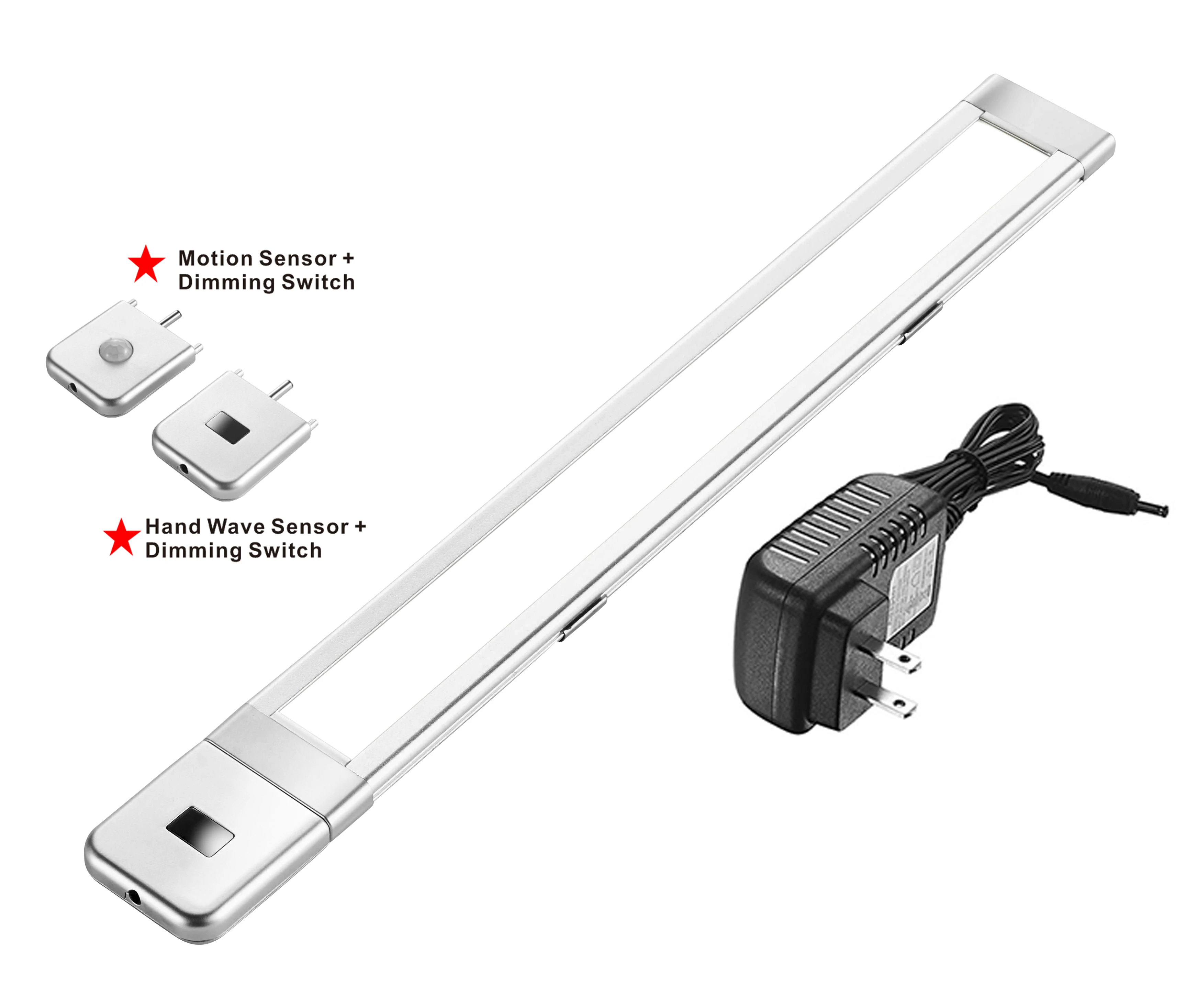 ultra thin LED motion sensor linear aluminium Strip Bar Light  for under cabinet  funiture showcase shelf with surface mounting