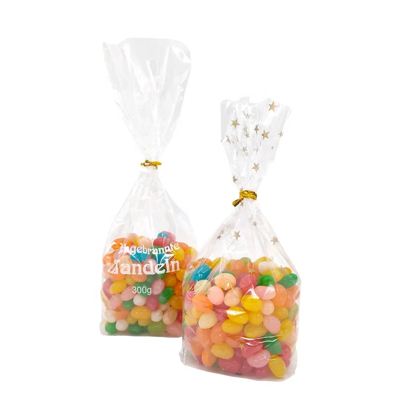 Food grade OEM Biodegradable plastic transparent clear Bopp candy bag