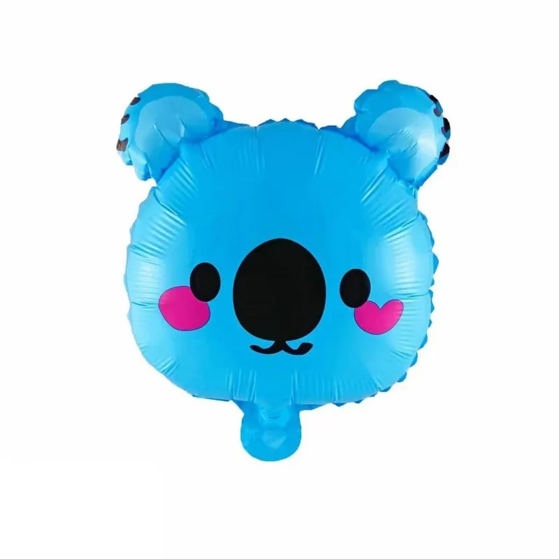 12 Inch Cartoon Jungle Animal Head Series Aluminum Foil Balloon Baby Birthday Decoration Party Rabbit Fox Panda Dog Balloon