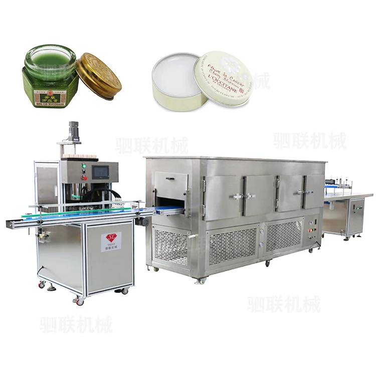 SiLian Automatic 4-head heating solid glue balm shoe polish hair wax filling machine - refrigerating machine production line