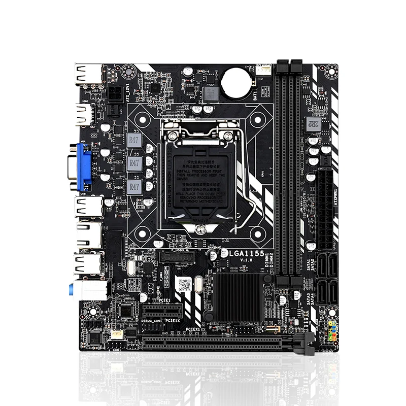 Оптовая продажа новый набор микросхем H61M Express материнская плата LGA 1155 с двумя каналами