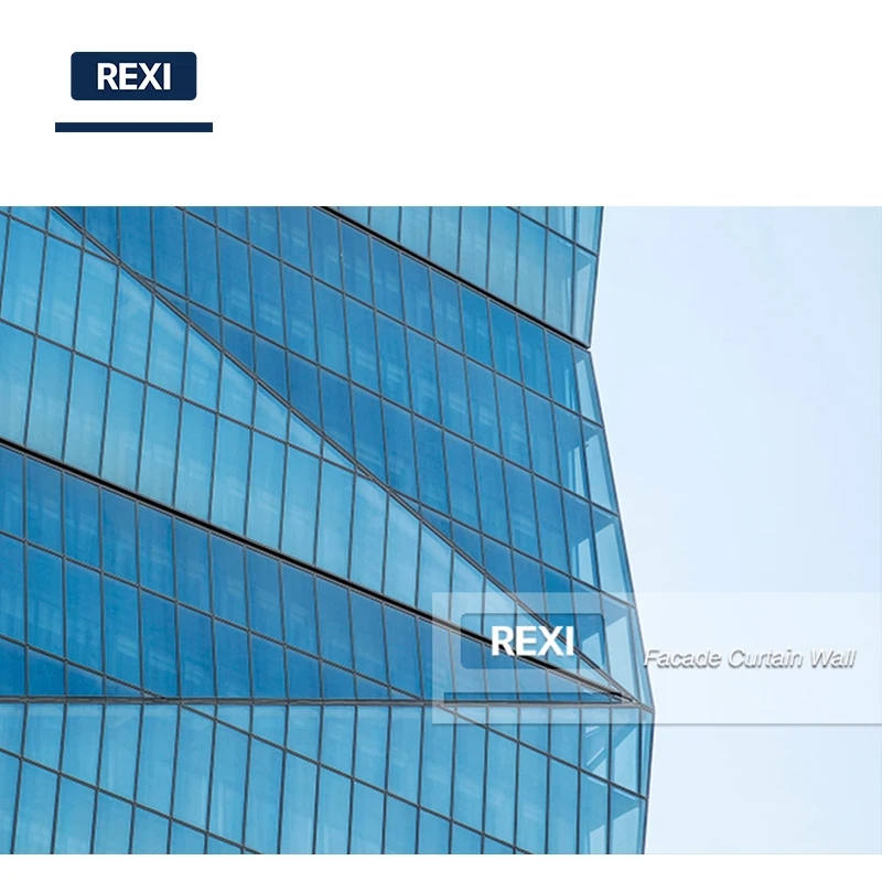 Aluminium Glass Building Facade System Price Glazed Curtain Wall Cost per m2 square meter foot