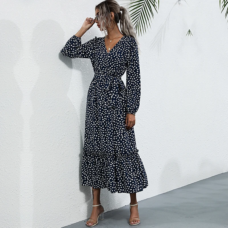 Vestidos Bulk Clothes New Arrival Dresses Women Classic Midi Dress Women Casual Dresses Women Printed