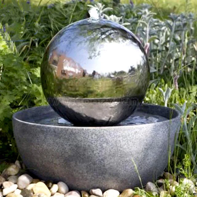 Stainless Steel Silver Ball Water Feature for Garden