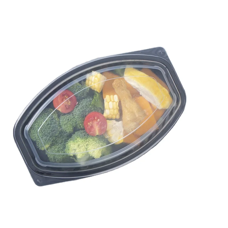China Supplies 12oz Versatile Meal Prep Boxes PP Durable Oval Takeaway Food Packing Container for Catering