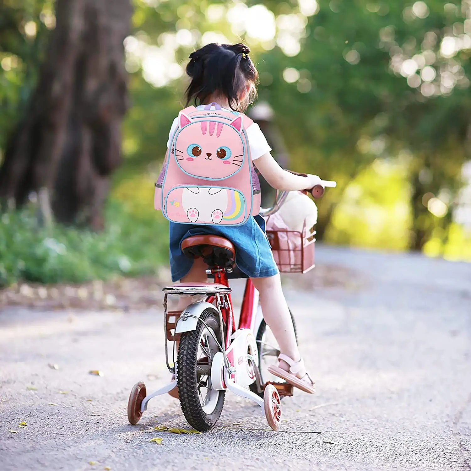 Girls Backpack for Suitable for 2-9 Years Girls and Boys Kids Backpack Toddler Backpack Cute 3D Cartoon Cat school bag