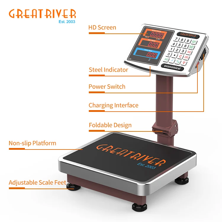 50KGS 60KGS 100kg 300kgs calibration of tcs electronic small industrial digital platform scale for sale