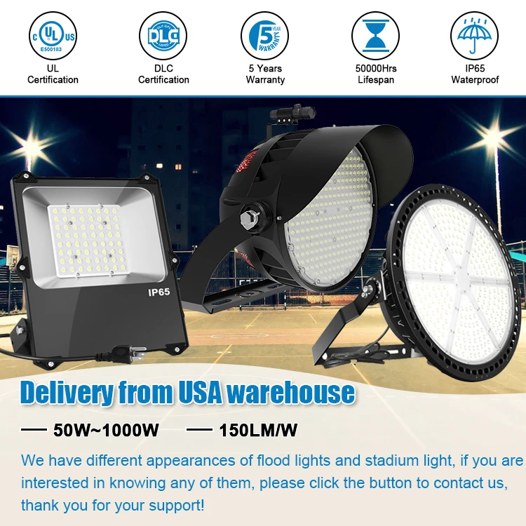 5 Years Warranty Outdoor IP66 Waterproof 50 100 Watt 150 Watt 200 Watt 300 400 Watt Sport Led Flood Light