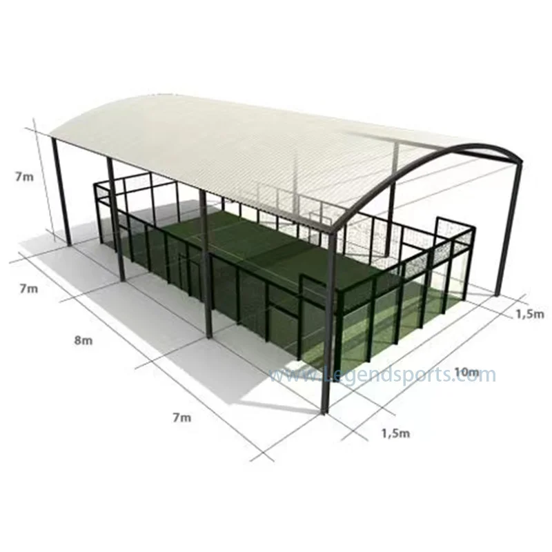 China Padel Court Supplier High Quality Padel Tennis Court Cover Roof Panoramic Cancha Padel Court With Roof