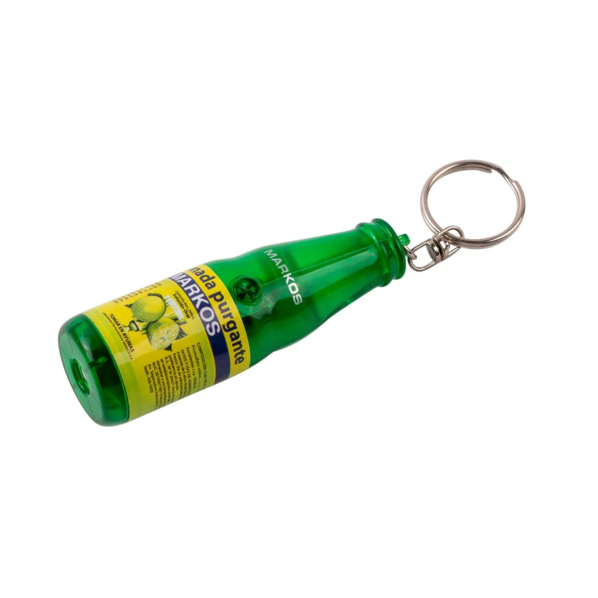 Manufacturer Customized Bottle Shape LED Flashlight Keychain Mini Projection Key Chain