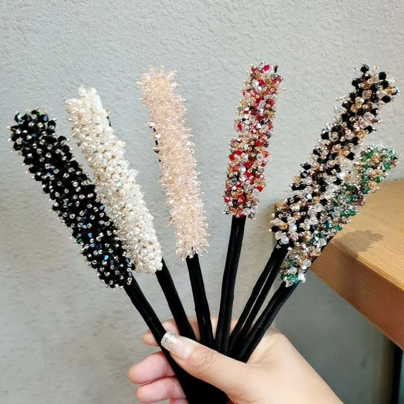 2021 Wedding Bridal Rhinestone Pearl Flower Clear Crystal Handmade Maruko Hair Pins Clips Bridesmaid Hairwear Jewelry