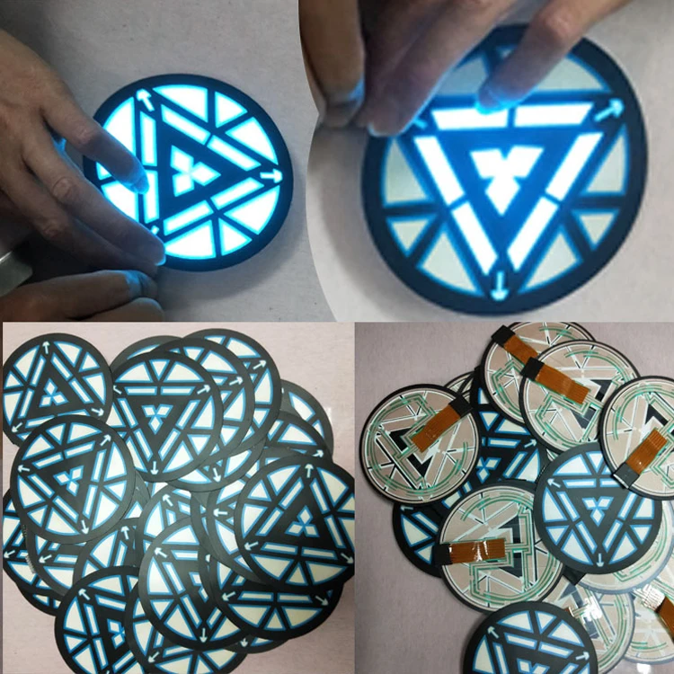 round shape hero CUSTOM EL PANEL sound activated el panel for tshirt