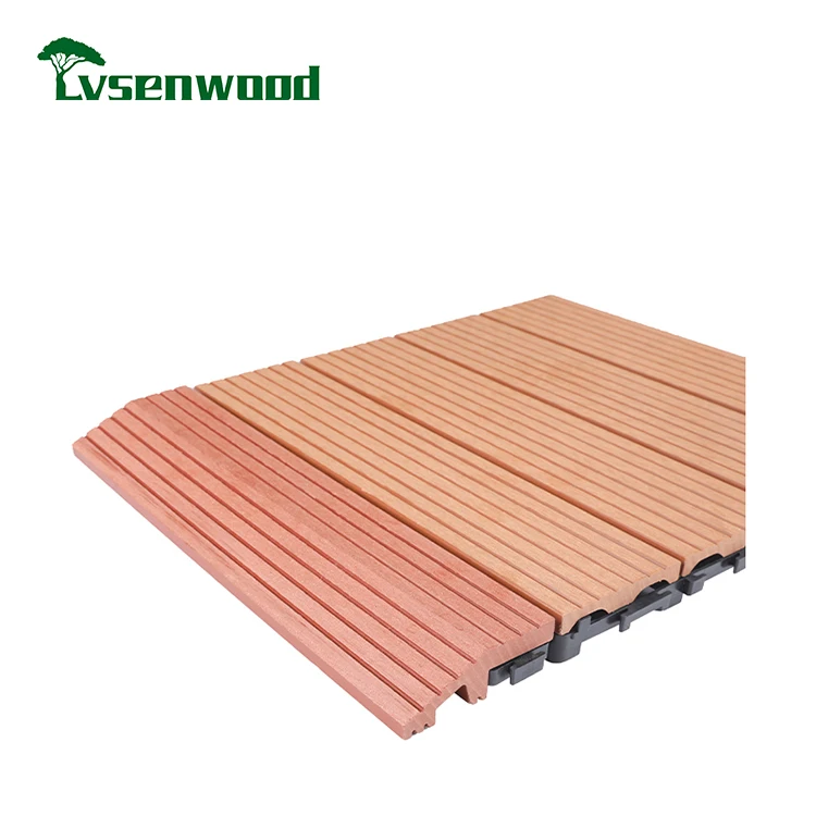 Factory Directly Sell Wpc Decking Tile 30X30 Wooden Floor Plank DIY Wpc Decking Floor Covering