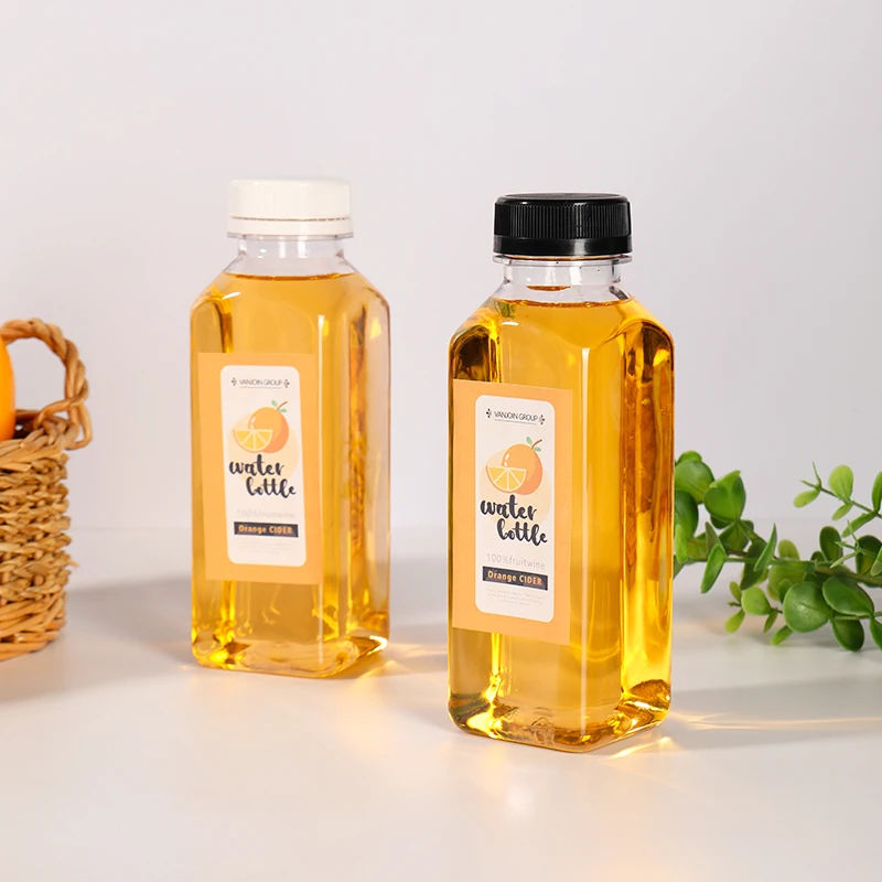 Manufacturer Small Moq Clear beverage Bpa-Free PET Food Grade Juice Plastic Bottle With Cap