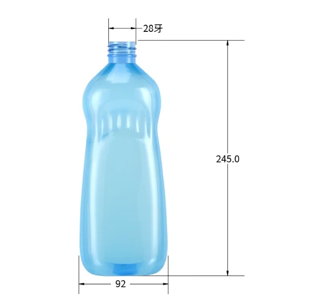Customized Transparent Kitchen Dishwashing Liquid Package  850ml Plastic PET Household Cleaning Agent Bottle with Screw Flip Cap