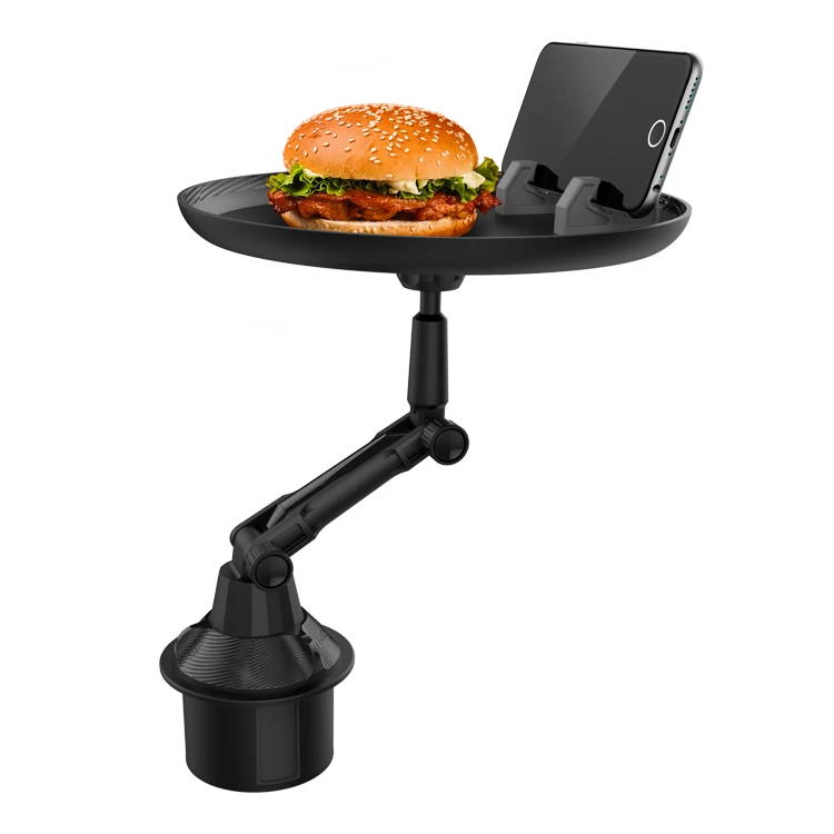 2021 Good Quality Food Snacks Cup Holder Car Truck Food Tray adjustable car tray table Phone holder on sale
